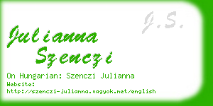 julianna szenczi business card